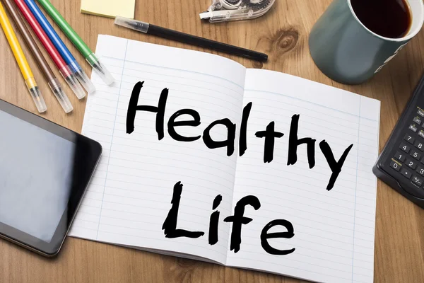 Zdrowego stylu życia - skrypt dłużny podkładka z tekstem — Zdjęcie stockowe
