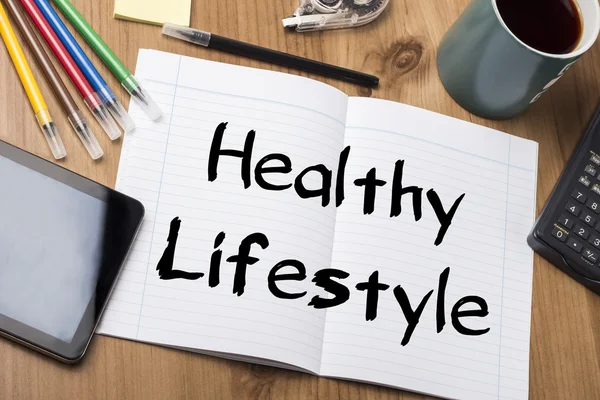 Zdrowy styl życia - skrypt dłużny podkładka z tekstem — Zdjęcie stockowe
