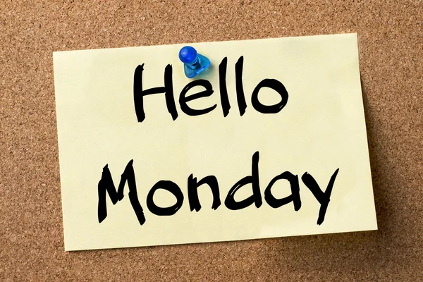 Pazartesi - yapışkanlı etiket bulletin board tutturulmuş Merhaba