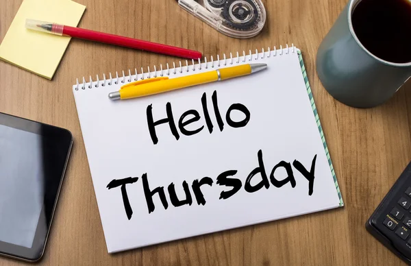 Hello Thursday - Note Pad With Text — Stock Photo, Image
