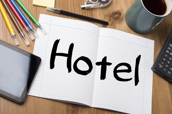 Hotel - notitie Pad met tekst — Stockfoto