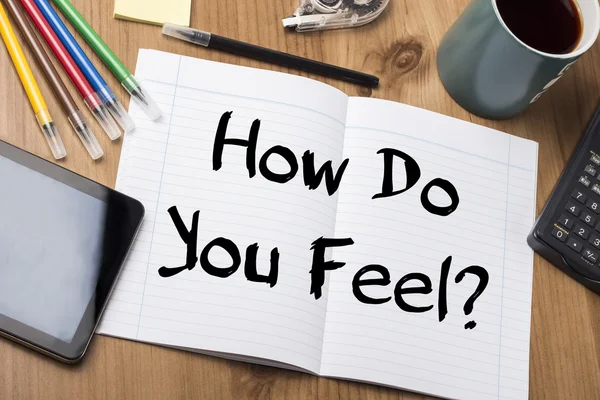 Πώς αισθάνεστε; -Σημείωση Pad με κείμενο — Φωτογραφία Αρχείου