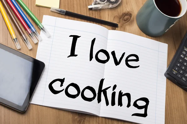Adoro cucinare - Note Pad con testo — Foto Stock