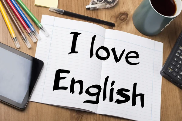 I love English - Note Pad With — стоковое фото