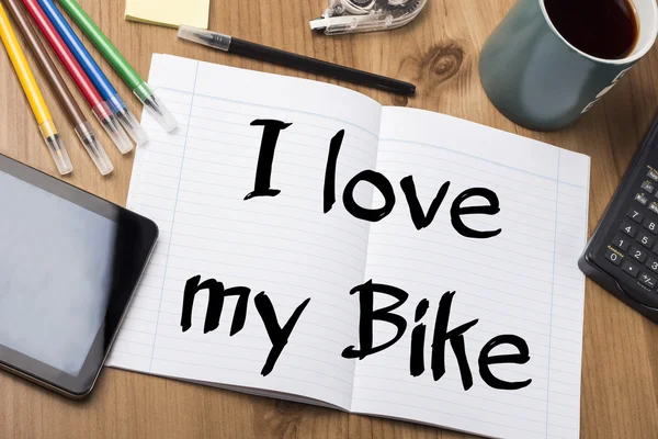 I love my Bike - Note Pad With Text — Stock Photo, Image