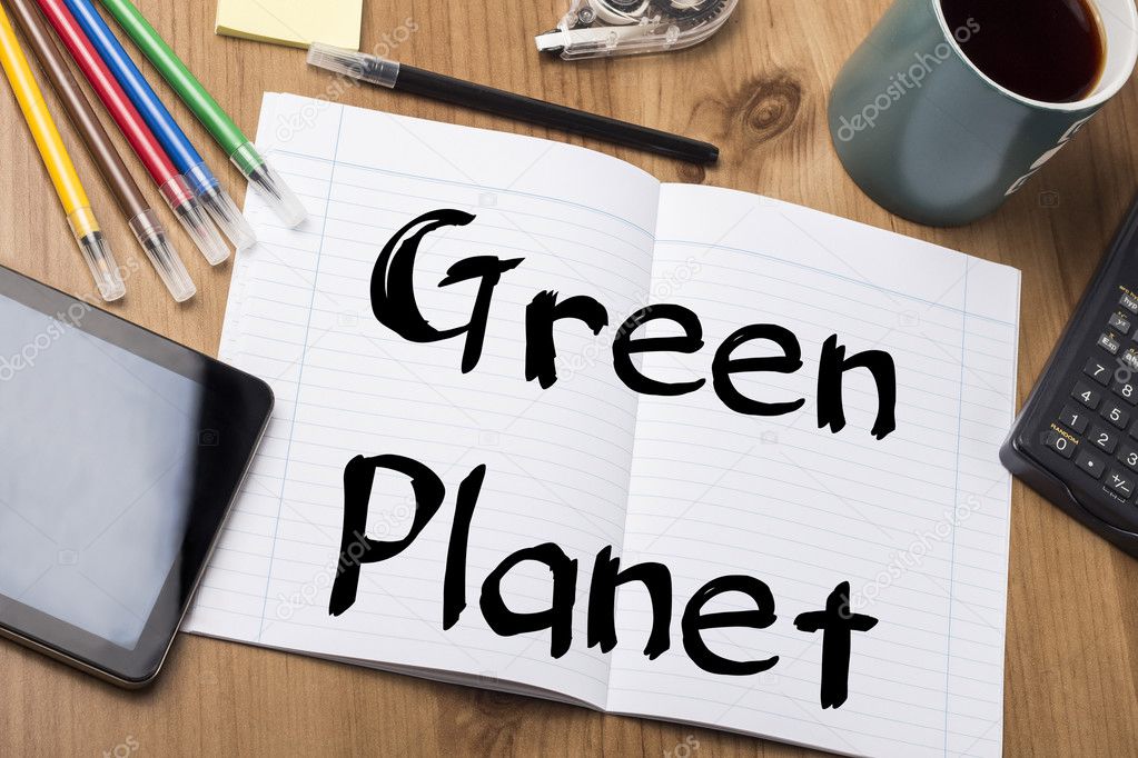 Green Planet - Note Pad With Text