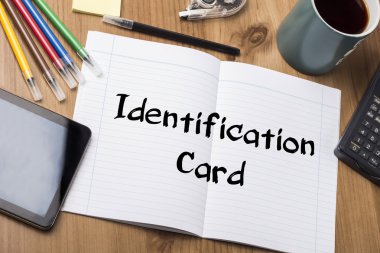 Kimlik kartı - Not Defteri ile metin