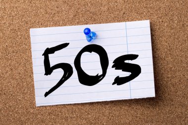 50'li - kalçası not kağıdı bulletin board tutturulmuş