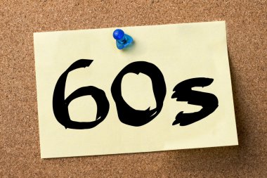 60'lı - yapışkanlı etiket Bulletin board tutturulmuş