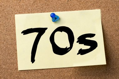 70s - yapışkanlı etiket Bulletin board tutturulmuş