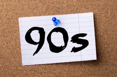 90'lı yılların - kalçası not kağıdı bulletin board tutturulmuş