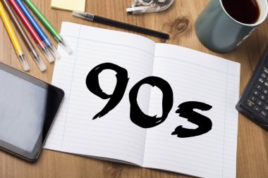 90'lı yılların - metin ile not defteri