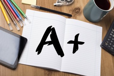 + - Not defteriyle metin