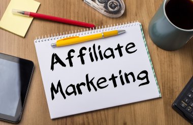 Bağlı kuruluş pazarlama - metin ile Pad Not