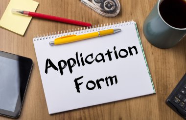 Başvuru formu - Not Defteri ile metin