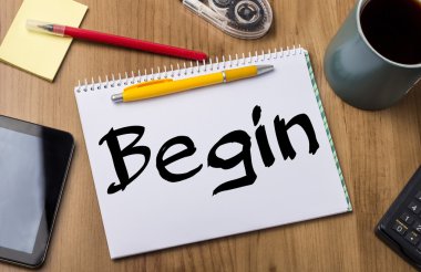 Başlamak - metin ile Pad Not