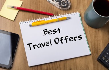 En iyi teklifler - not defteri metin ile seyahat