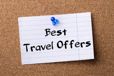 En iyi seyahat sunuyor - kalçası Not kağıt bulletin board tutturulmuş