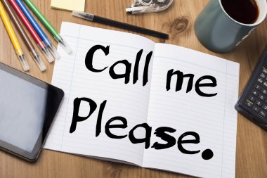 Lütfen ara beni. -Not Defteri ile metin