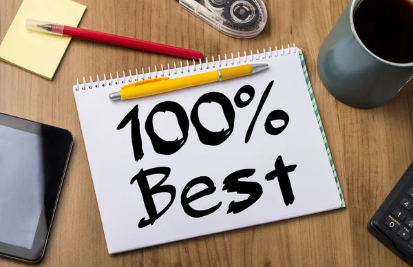 100% melhor - Almofada de notas com texto — Fotografia de Stock