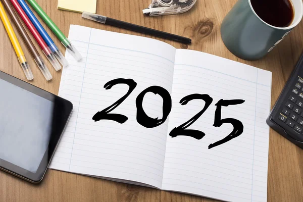 2025 - note Pad z tekstem — Zdjęcie stockowe
