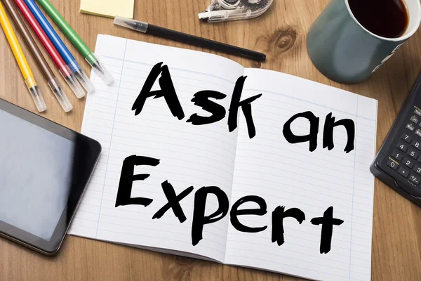 Ask an Expert - Note Pad With Text — Stock Photo, Image