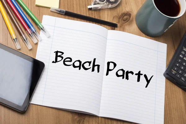 Beach Party - Note Pad With Text — Stock Photo, Image