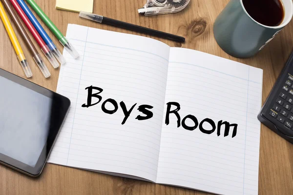Boys Room - Poznámkový blok s textem — Stock fotografie