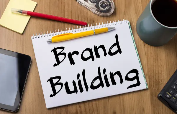 Brand Building - Note Pad With Text — Stock Photo, Image