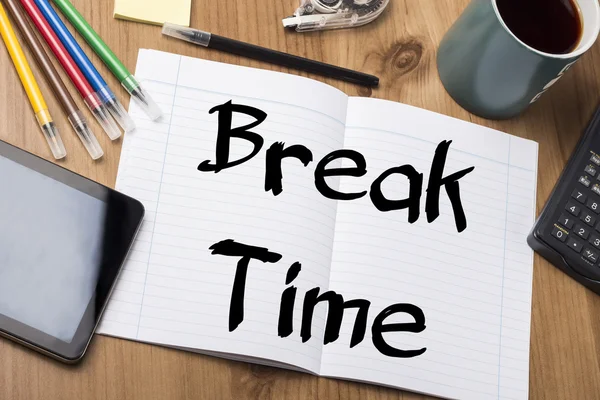 Break Time - Note Pad With Text — Stok Foto