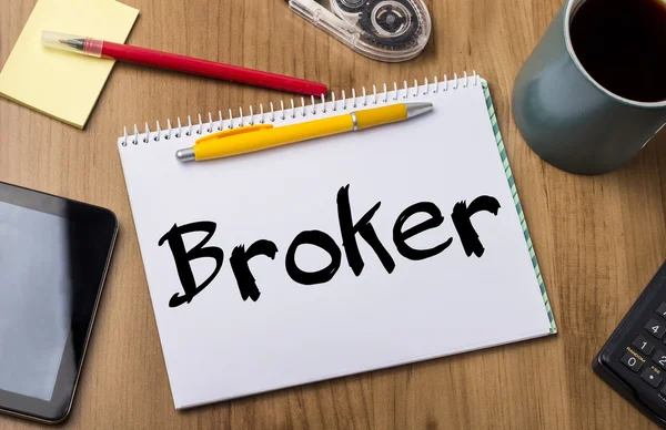 Broker - Notizblock mit Text — Stockfoto