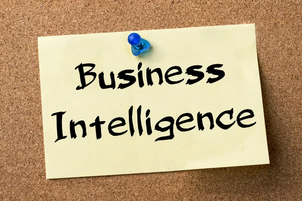 Business Intelligence – nalepka przypięte na tablicy ogłoszeń — Zdjęcie stockowe