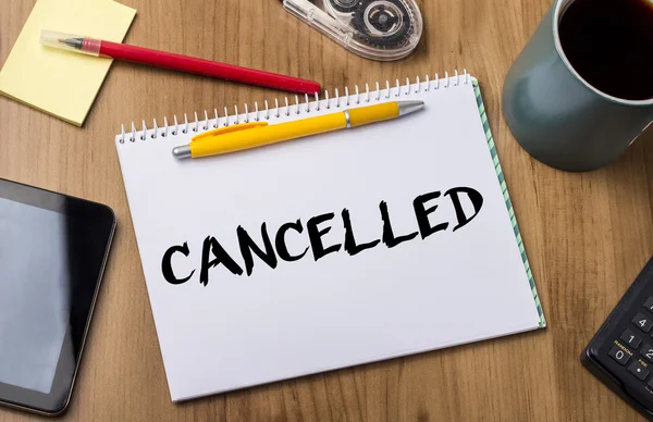 CANCELLED - Note Pad With Text — Stock Photo, Image