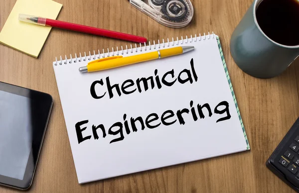 Engenharia química - Almofada de notas com texto — Fotografia de Stock