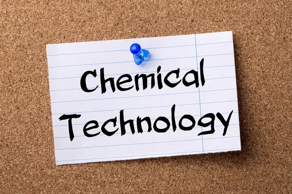 Chemical Technology - teared note paper pinned on bulletin board — Stock Photo, Image