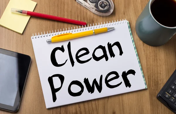 Clean power - Notizblock mit Text — Stockfoto