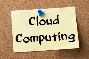 Cloud computing - yapışkanlı etiket bulletin board tutturulmuş