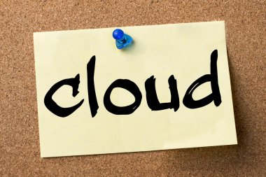 bulut - yapışkanlı etiket bulletin board tutturulmuş.