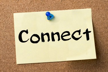 Connect - yapışkanlı etiket bulletin board tutturulmuş