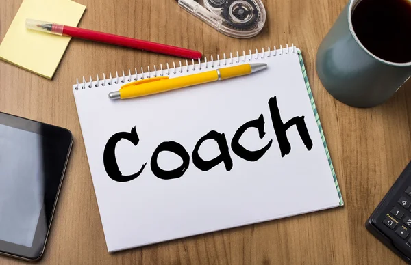 Coach - notitie Pad met tekst — Stockfoto