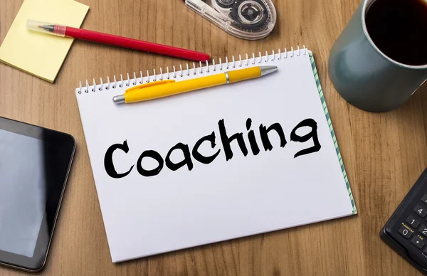 Coaching - notitie Pad met tekst — Stockfoto