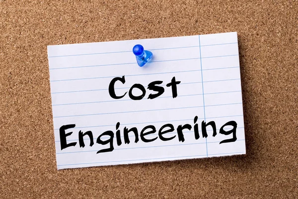 Cost Engineering - teared note paper pinned on bulletin board