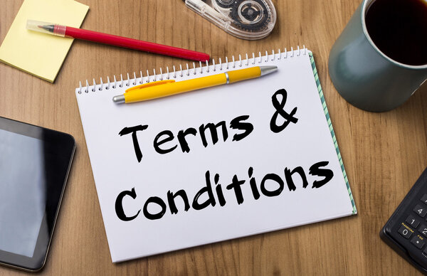 Terms & Conditions - Note Pad With Text