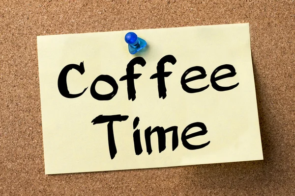 Coffee Time - adhesive label pinned on bulletin board — Stock Photo, Image