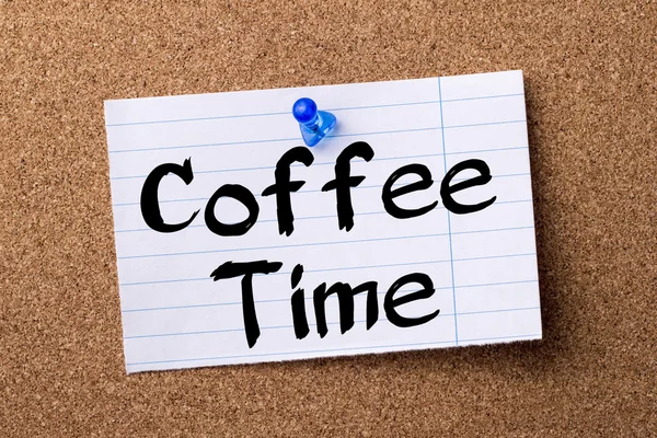 Coffee Time - teared note paper pinned on bulletin board — Stock Photo, Image