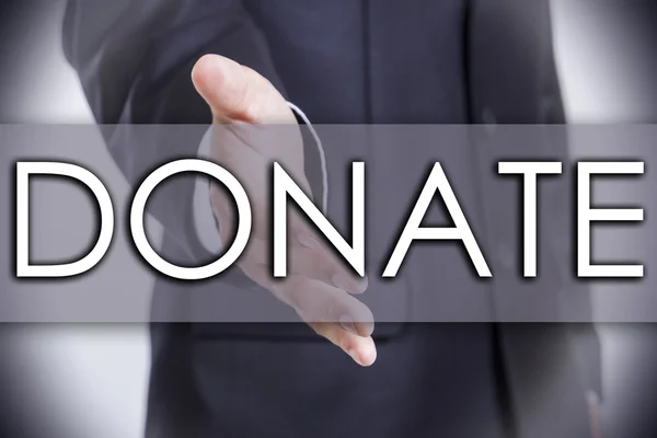 Donate - бізнес-концепція з текстом — стокове фото