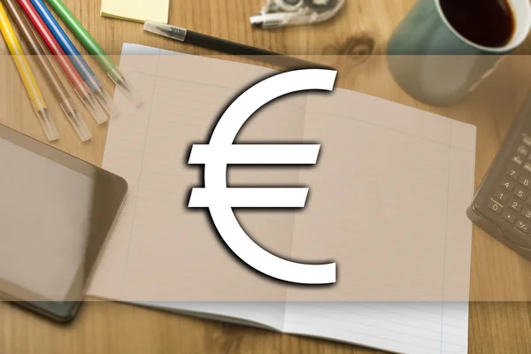 Euro sign - concetto di business con testo — Foto Stock