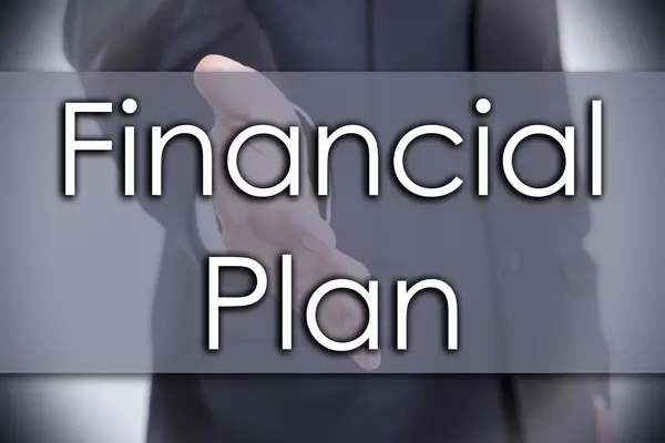 Plano Financeiro - conceito de negócio com texto — Fotografia de Stock