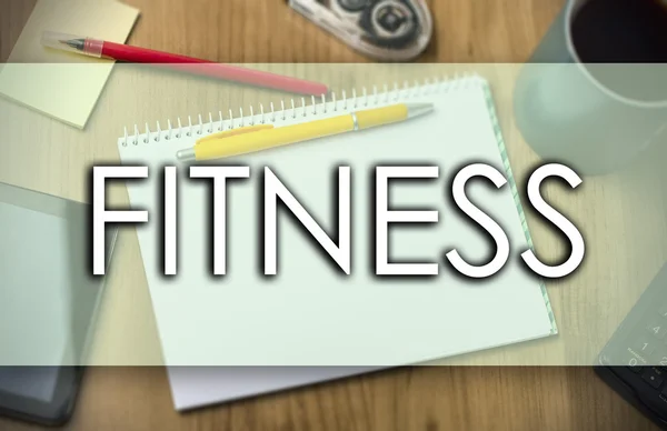 Fitness - koncepcja biznesowa z tekstem — Zdjęcie stockowe