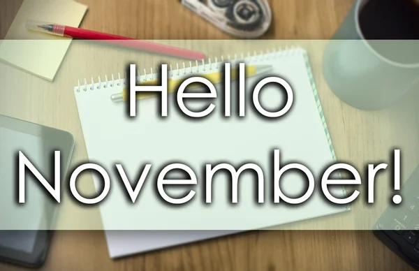 Halo November! - konsep bisnis dengan teks — Stok Foto